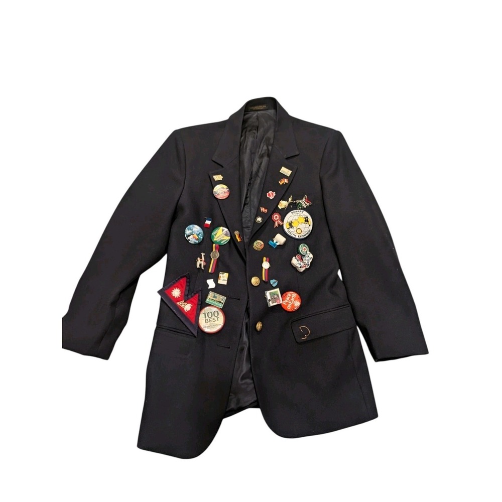 Vintage Rotary‎ Youth Exchange Blazer Hardwick Navy Sz 4 Pins Patches Lot